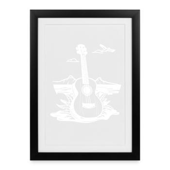Ukulele Sketch - Framed poster (27 × 37 cm) - black - Front