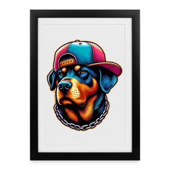 Chien - Affiche encadrée (27 × 37 cm) - noir - Devant