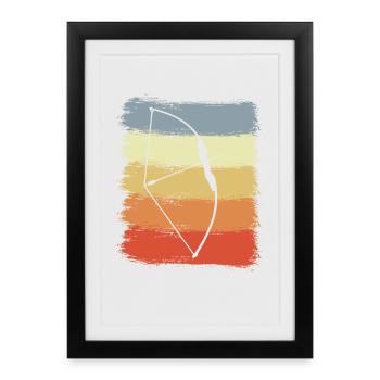 Arc et flèche vintage - Affiche encadrée (27 × 37 cm) - noir - Devant