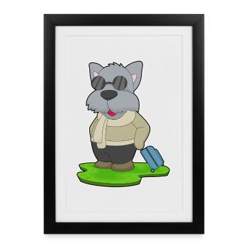Valise de voyage pour chien - Affiche encadrée (27 × 37 cm) - noir - Devant