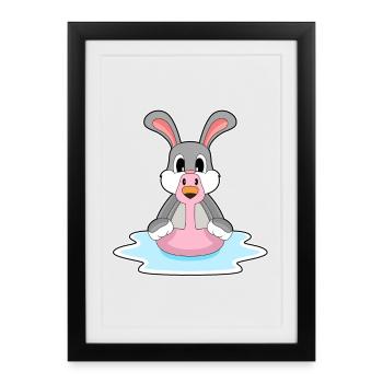 Lapin Flamant - Affiche encadrée (27 × 37 cm) - noir - Devant
