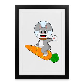 Carotte Lapin - Affiche encadrée (27 × 37 cm) - noir - Devant