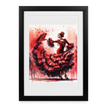Flamenco Dancer's Passion - Framed poster (27 × 37 cm) - black - Front