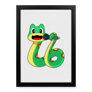 Chant Serpent Chanteur Microphone - Affiche encadrée (27 × 37 cm) - noir - Devant