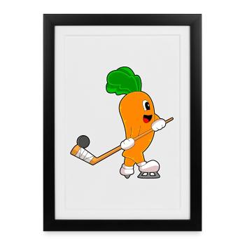 Carrot Ice Hockey Hockey Stick - Framed poster (27 × 37 cm) - black - Front