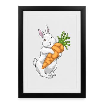 Lapin Carotte - Affiche encadrée (27 × 37 cm) - noir - Devant