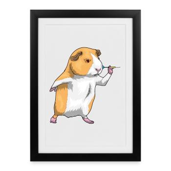 Pintade Dart Dart - Affiche encadrée (27 × 37 cm) - noir - Devant