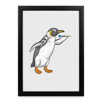 Pingouin Dart Dart - Affiche encadrée (27 × 37 cm) - noir - Devant