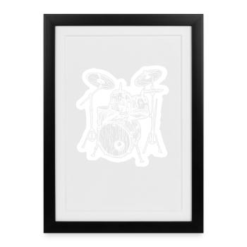 Artistes rock - Affiche encadrée (27 × 37 cm) - noir - Devant