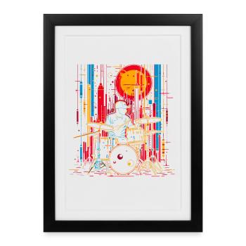 Drummer Portrait - Framed poster (27 × 37 cm) - black - Front