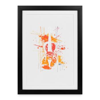 Violon Lineart - Affiche encadrée (27 × 37 cm) - noir - Devant