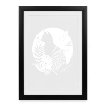 Cats Illustration - Framed poster (27 × 37 cm) - black - Front
