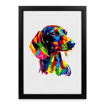 Teckel, Teckel, Teckel miniature, Dachshund Club, Teckel - Affiche encadrée (27 × 37 cm) - noir - Devant