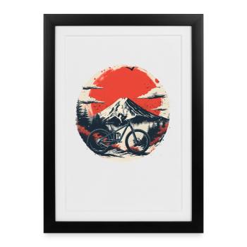 Mountainbiker - Gerahmtes Poster (27 × 37 cm) - Schwarz - Vorne
