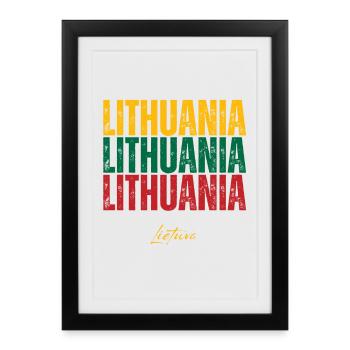 Flag of Lithuania, Lithuanian pride - Framed poster (27 × 37 cm) - black - Front