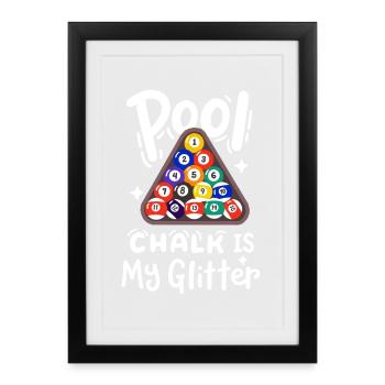 Pool-Billard-Spieler - Gerahmtes Poster (27 × 37 cm) - Schwarz - Vorne