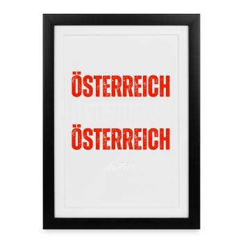 Flag of Austria, Austrian pride - Framed poster (27 × 37 cm) - black - Front