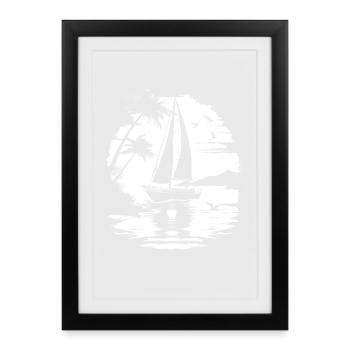 Sailing Drawing - Framed poster (27 × 37 cm) - black - Front
