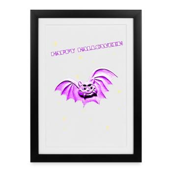 Bat for Halloween - Framed poster (27 × 37 cm) - black - Front