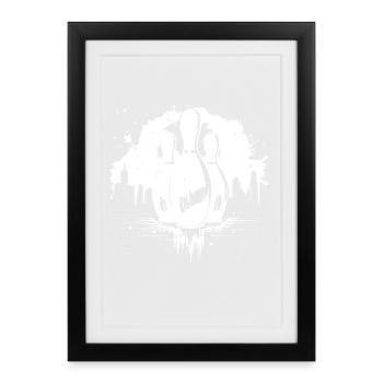 Bowling Drawing - Framed poster (27 × 37 cm) - black - Front
