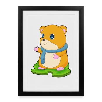 Écharpe d’hiver pour hamster - Affiche encadrée (27 × 37 cm) - noir - Devant