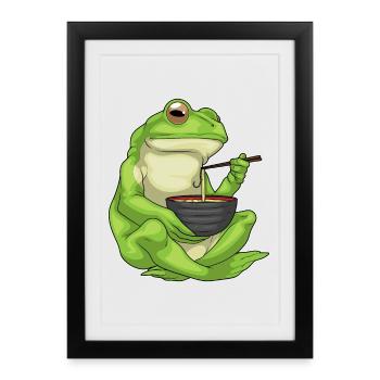 Frog Cook Ramen Cooking - Framed poster (27 × 37 cm) - black - Front