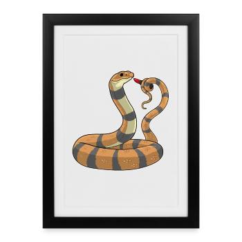 Rouge à lèvres serpent - Affiche encadrée (27 × 37 cm) - noir - Devant