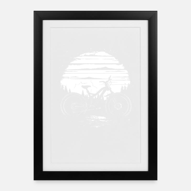 Vététistes - Affiche encadrée (27 × 37 cm) - noir
