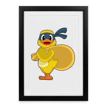 Sac d’Argent du Bandit Canard - Affiche encadrée (27 × 37 cm) - noir - Devant