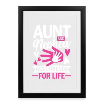 aunt and nephew best friends for life - Gerahmtes Poster (27 × 37 cm) - Schwarz - Vorne