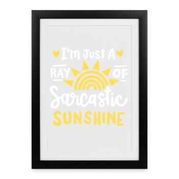 Sarkastischer Humor Sarkasmus - Gerahmtes Poster (27 × 37 cm) - Schwarz - Vorne