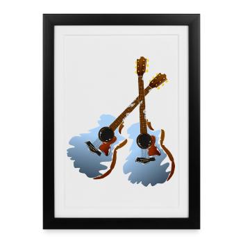 Guitar musician - Framed poster (27 × 37 cm) - black - Front