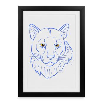 Bergloewe predator - Framed poster (27 × 37 cm) - black - Front