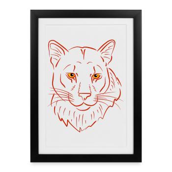Bergloewe predator - Framed poster (27 × 37 cm) - black - Front