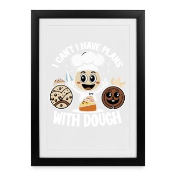 Chef with dough joy - Framed poster (27 × 37 cm) - black - Front