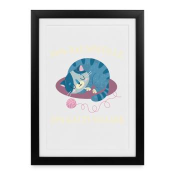 Katzen Katzenhaare Katzenliebhaber - Gerahmtes Poster (27 × 37 cm) - Schwarz - Vorne