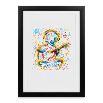 Small Ukulele Player - Framed poster (27 × 37 cm) - black - Front