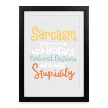 Sarkasmus sarkastischer Spruch - Gerahmtes Poster (27 × 37 cm) - Schwarz - Vorne
