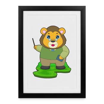 École du Maître Lion Pointeur de Bâtons - Affiche encadrée (27 × 37 cm) - noir - Devant