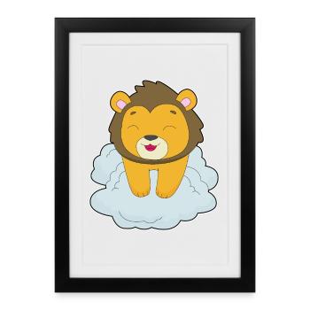 Nuages de lions - Affiche encadrée (27 × 37 cm) - noir - Devant