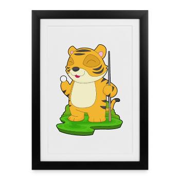 Queue de billard Tiger - Affiche encadrée (27 × 37 cm) - noir - Devant