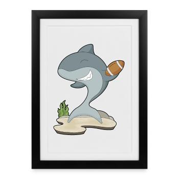 Hai American Football Sports - Framed poster (27 × 37 cm) - black - Front