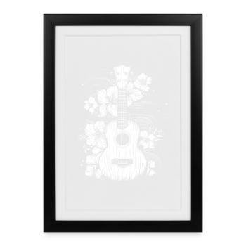 Ukulele Comic Look - Framed poster (27 × 37 cm) - black - Front