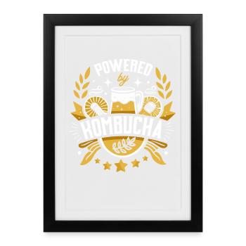 Kombucha Kraft Emblem - Framed poster (27 × 37 cm) - black - Front