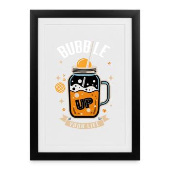 Bulle dans votre vie Design en verre Tiki - Affiche encadrée (27 × 37 cm) - noir - Devant