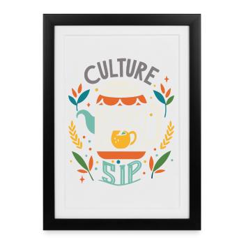 Propulsé par le champignon Kombucha - Affiche encadrée (27 × 37 cm) - noir - Devant