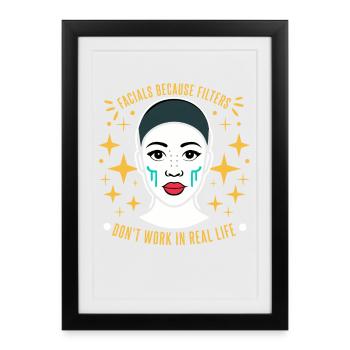 Visage en larmes : Les filtres ne servent à rien - Affiche encadrée (27 × 37 cm) - noir - Devant