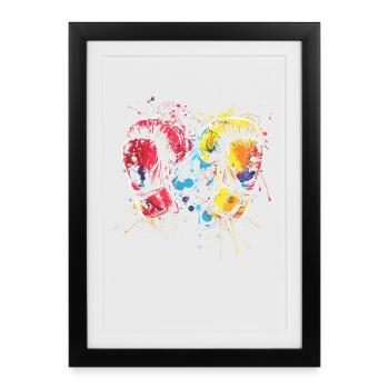 Gants de kickboxing - Affiche encadrée (27 × 37 cm) - noir - Devant