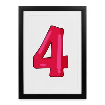 Number Number Four 4 - Framed poster (27 × 37 cm) - black - Front
