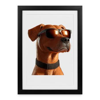 Rhodesian Ridgeback Chien de chasse Chiens Pride Ridgeback - Affiche encadrée (27 × 37 cm) - noir - Devant